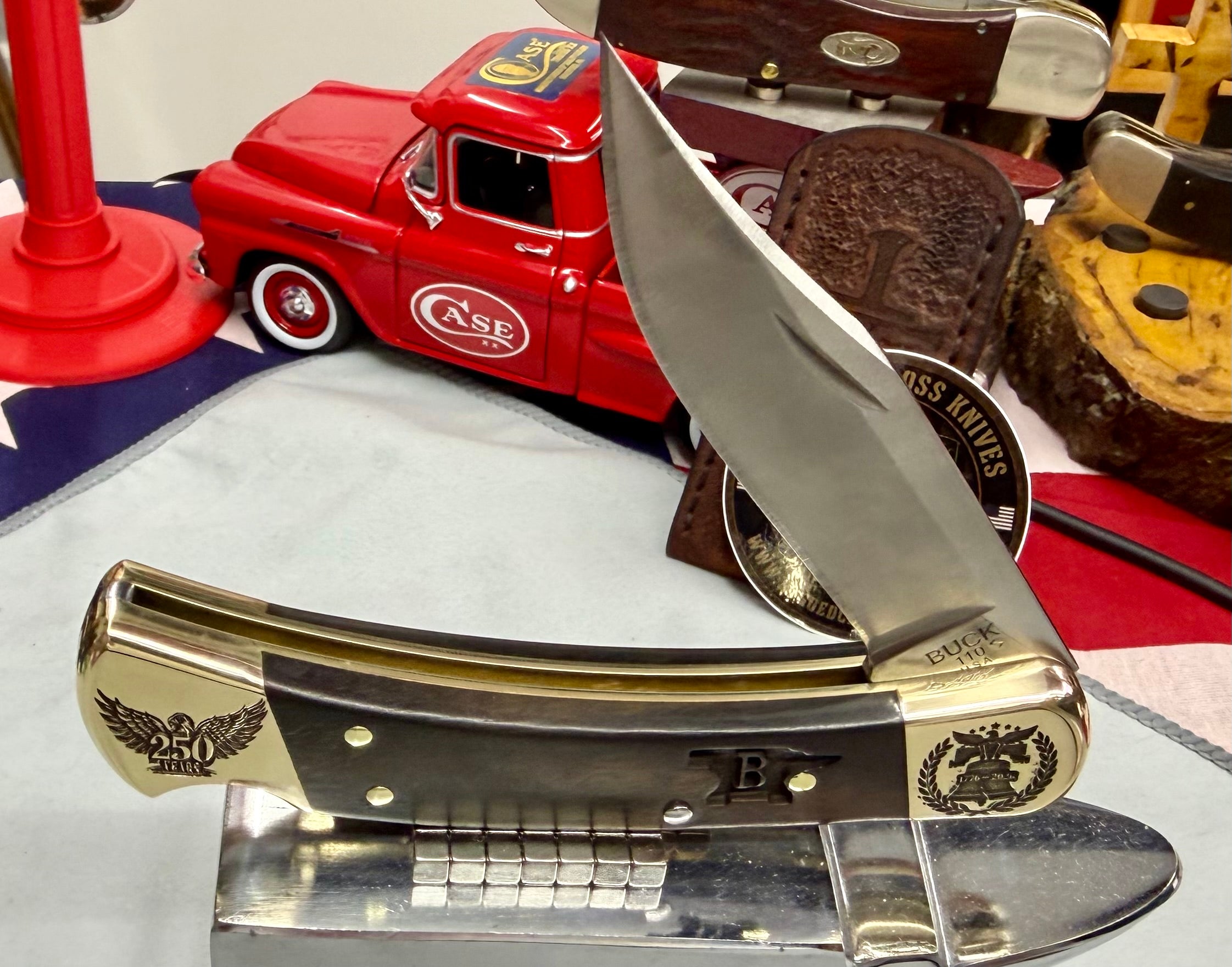 Buck 110 “America 250” Custom Edition – Liberty Bell & Eagle Engraved Comes With RCK Customs COA