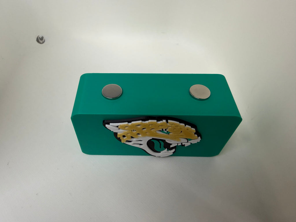 Jacksonville Jaguars 3D Printed Magnetic Pocket Knife Display Block – Teal & Gold
