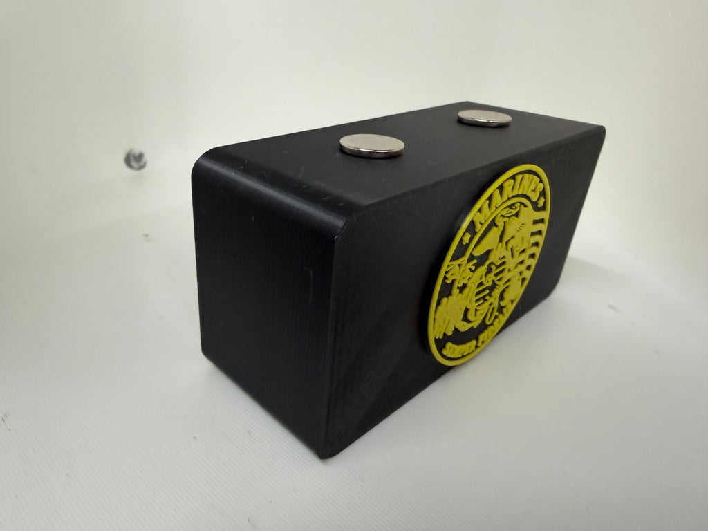 Black & Yellow Marines Magnetic Knife Display Block – Premium 3D Printed Collector Stand