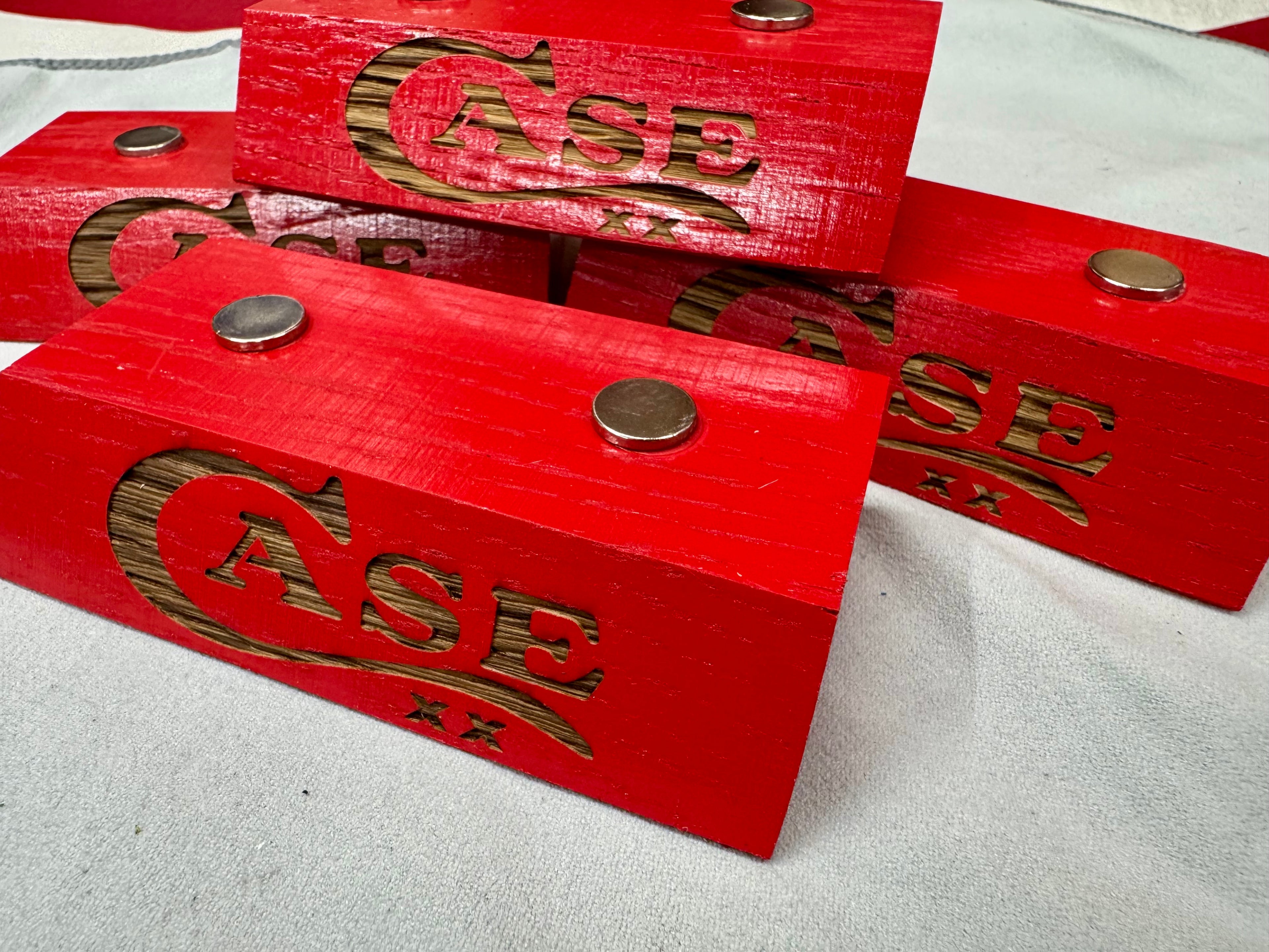 Handmade Case XX Red Oak Wood Knife Display Stand - Set of 4