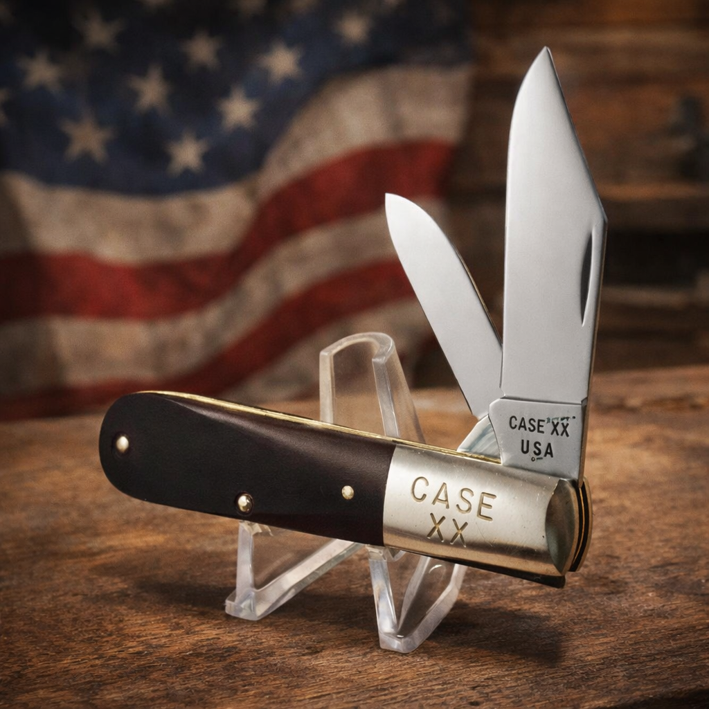 1979 CASE XX USA 62009 1/2 BARLOW KNIFE BROWN SAWCUT DELRIN  NEAR MINT - NO BOX