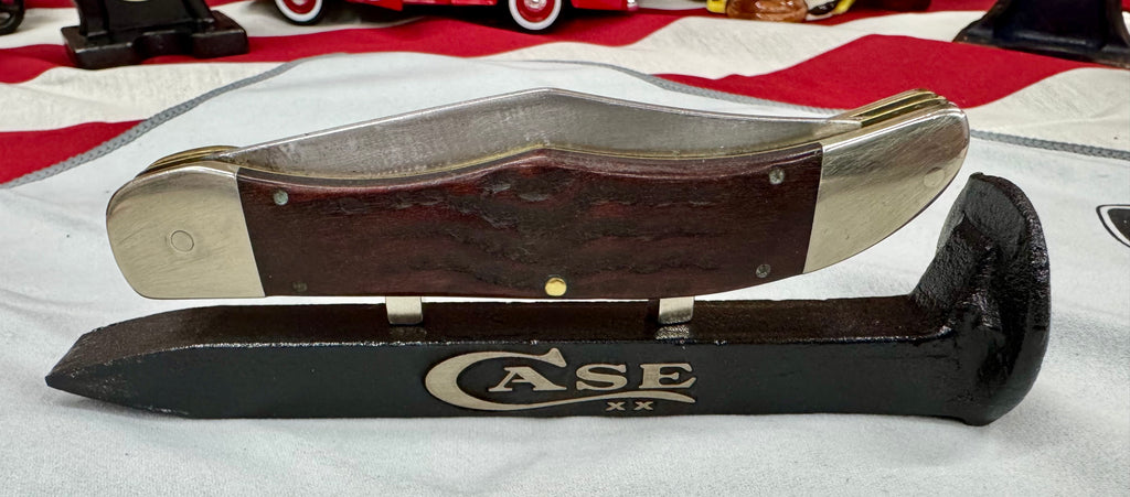 Case XX Black Railroad Spike Knife Display Stand – Magnetic Pocket Knife Holder – Handcrafted Steel Collector Display!