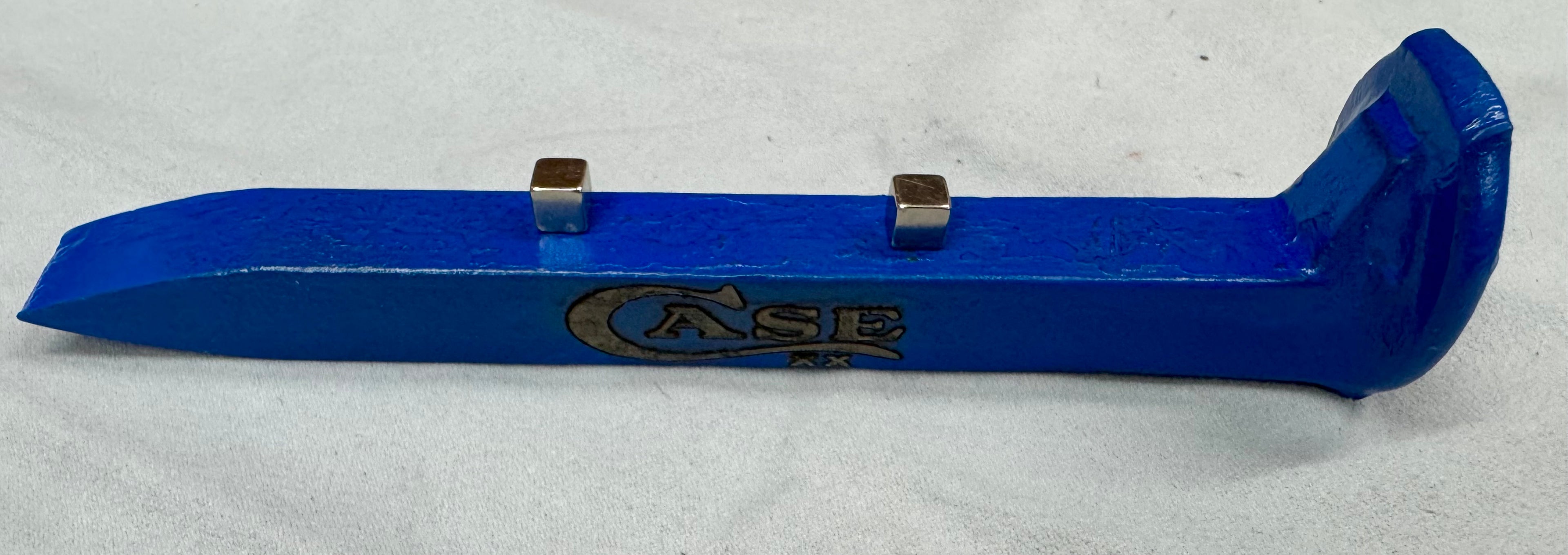 Case XX Blue Railroad Spike Knife Display – Magnetic Custom Knife Stand