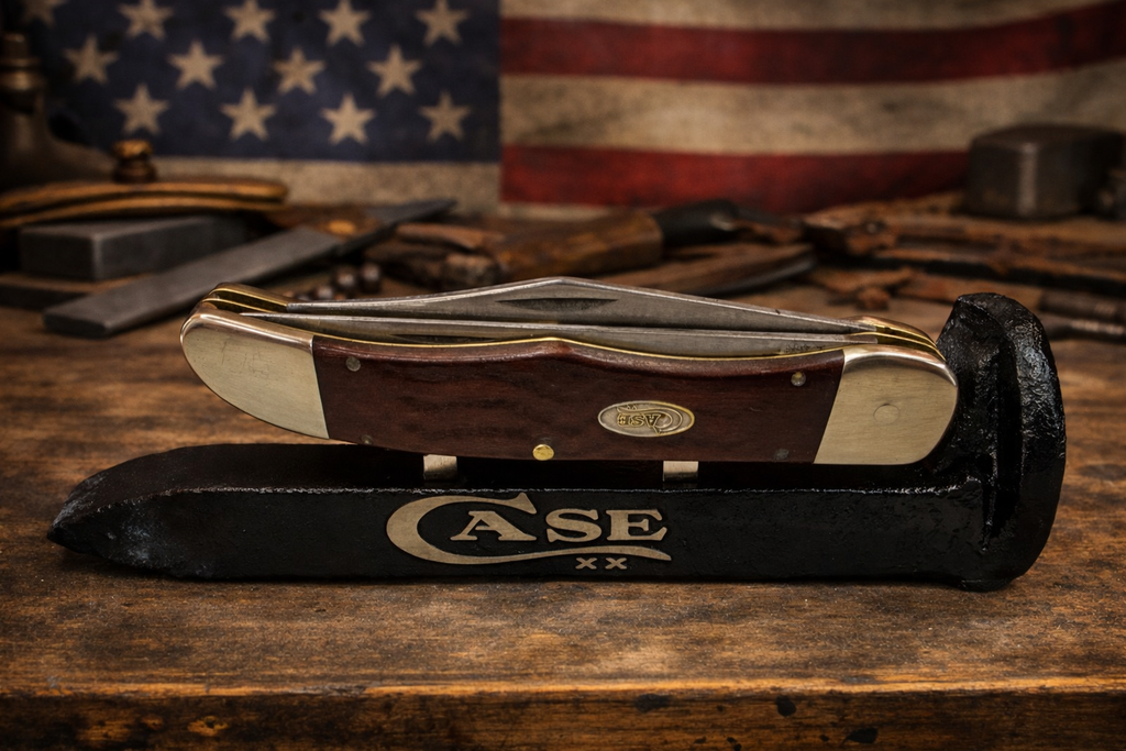 Case XX Black Railroad Spike Knife Display Stand – Magnetic Pocket Knife Holder – Handcrafted Steel Collector Display!