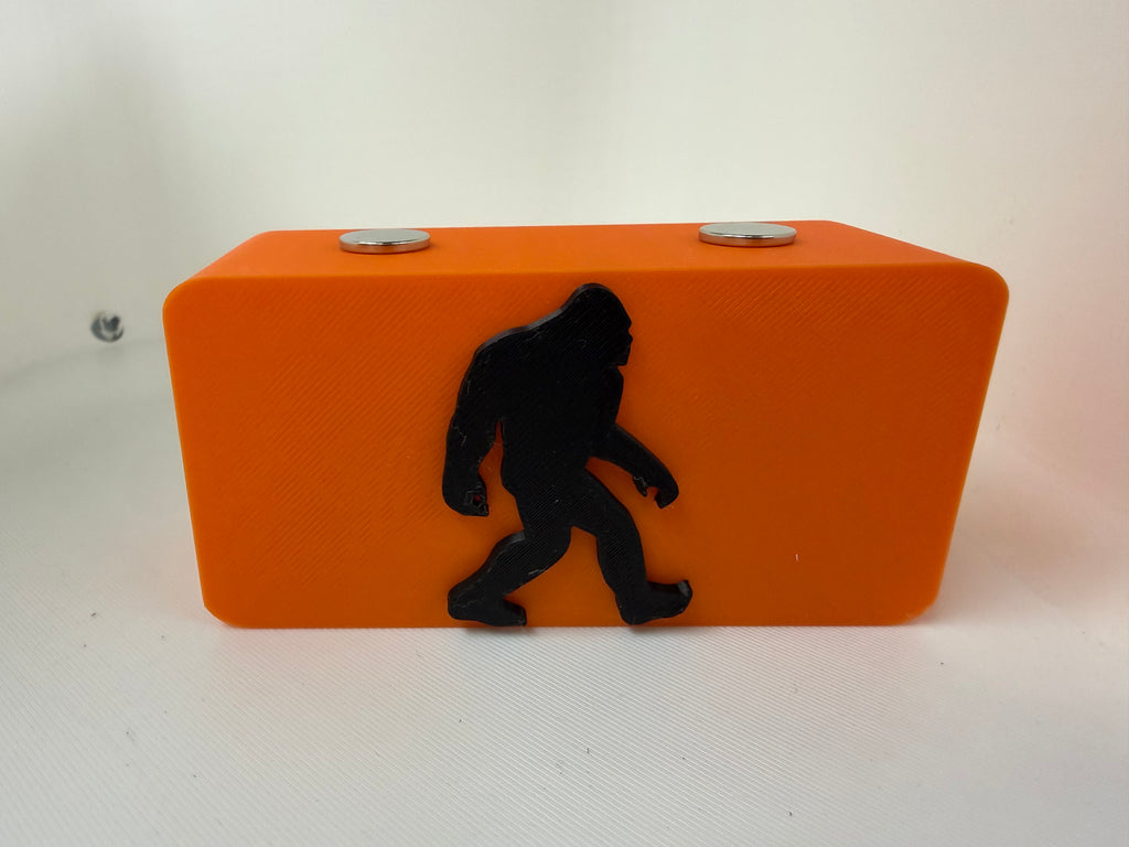 Bigfoot Sasquatch Magnetic Knife Display Block Premium 3D Printed Collector Stand Black & Orange