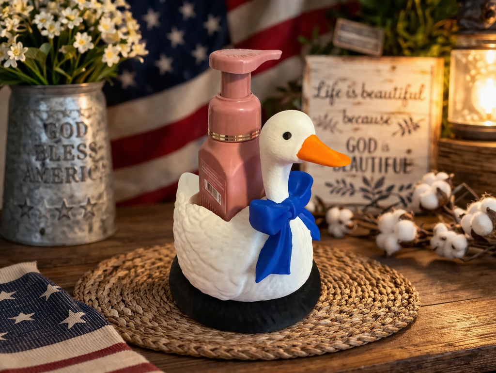 Rustic Goose Soap Holder – 3D Printed Farmhouse Foaming Soap Display | Rugged Finds Collection