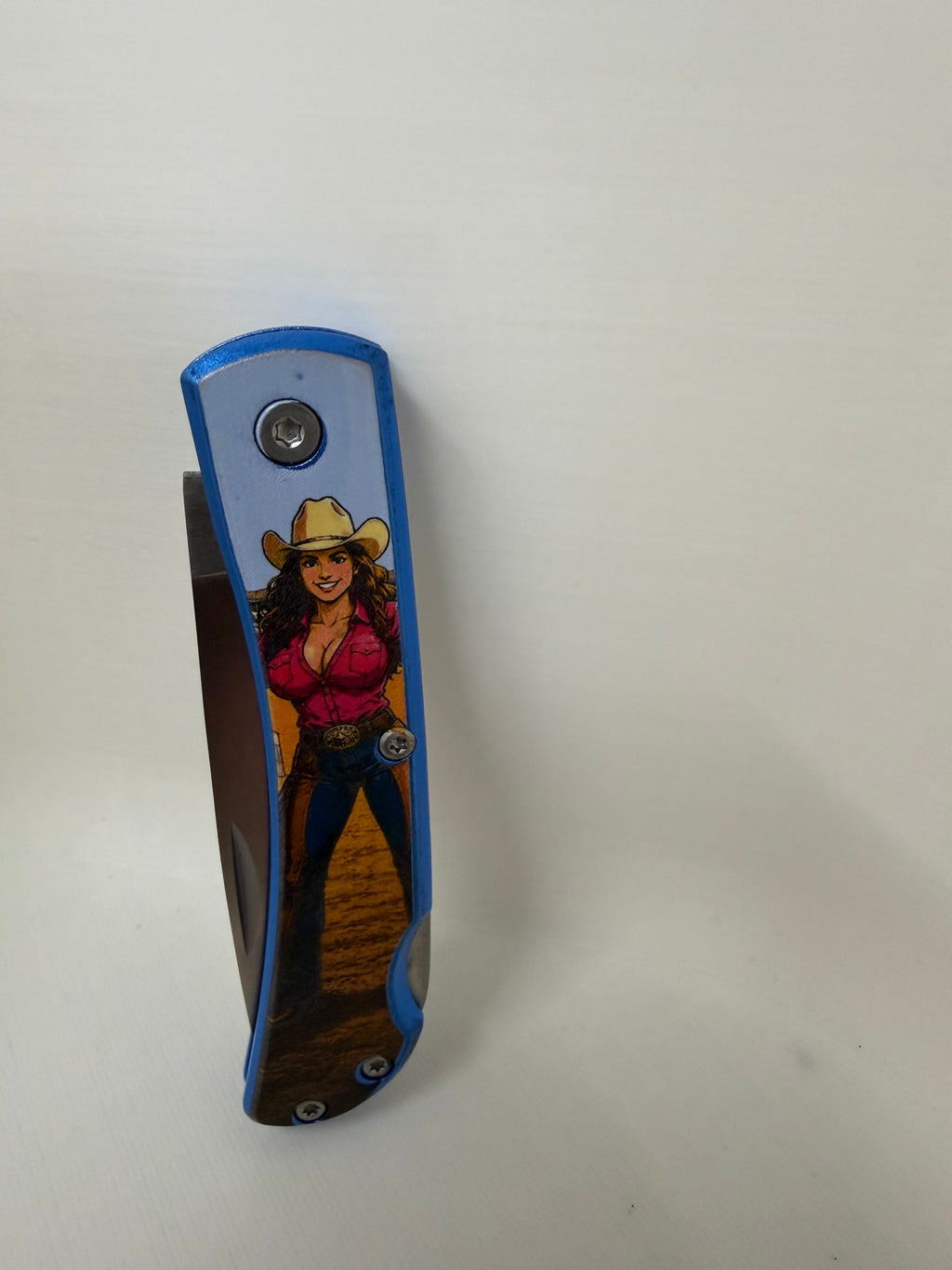 Bear & Son Farmhand “Cowgirl” Knife – Full-Color Western Artwork Made in USA
