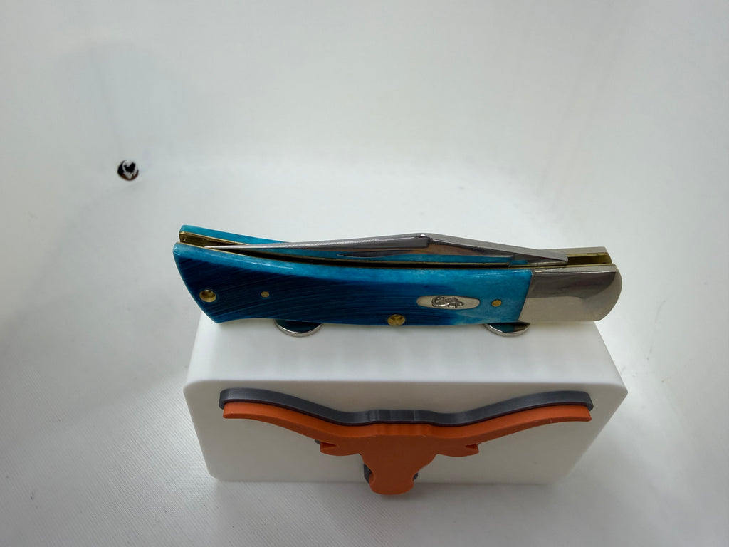 Texas Longhorns 3D Printed Magnetic Knife Display Block White with Orange Logo