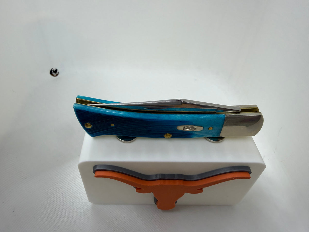 Texas Longhorns 3D Printed Magnetic Knife Display Block White with Orange Logo