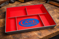 Case XX EDC Dump Tray – 3D Printed Valet Tray Organizer (Red/Blue/Grey) – Knife, Wallet & Pocket Carry Storage – 8x10 Display Tray
