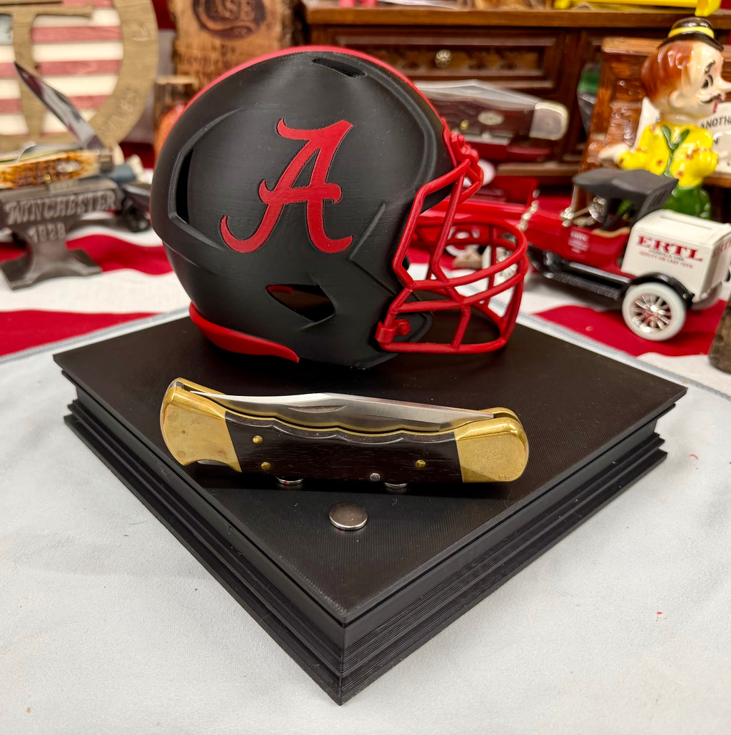 Special Edition Alabama Crimson Tide Helmet Knife Display – Magnetic 3D Printed Stand (8” x 8”)