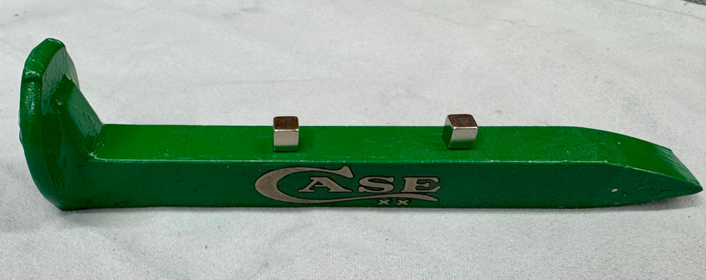 Case XX Green Railroad Spike Knife Display – Magnetic Pocket Knife Stand – Repurposed Railroad Spike