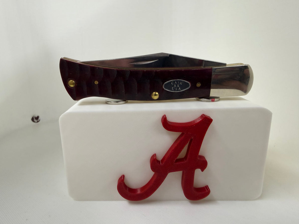 Alabama Crimson Tide 3D Printed Magnetic Pocket Knife Display Block – Crimson & White Roll Tide Edition