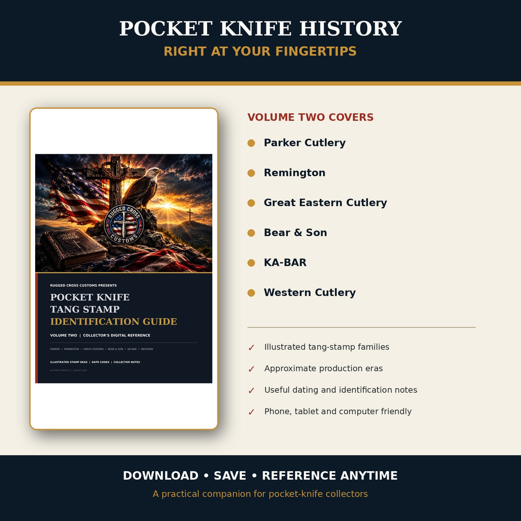 Pocket Knife Tang Stamp Identification Guide – Volume Two | Parker, Remington, GEC, Bear & Son, KA-BAR & Western