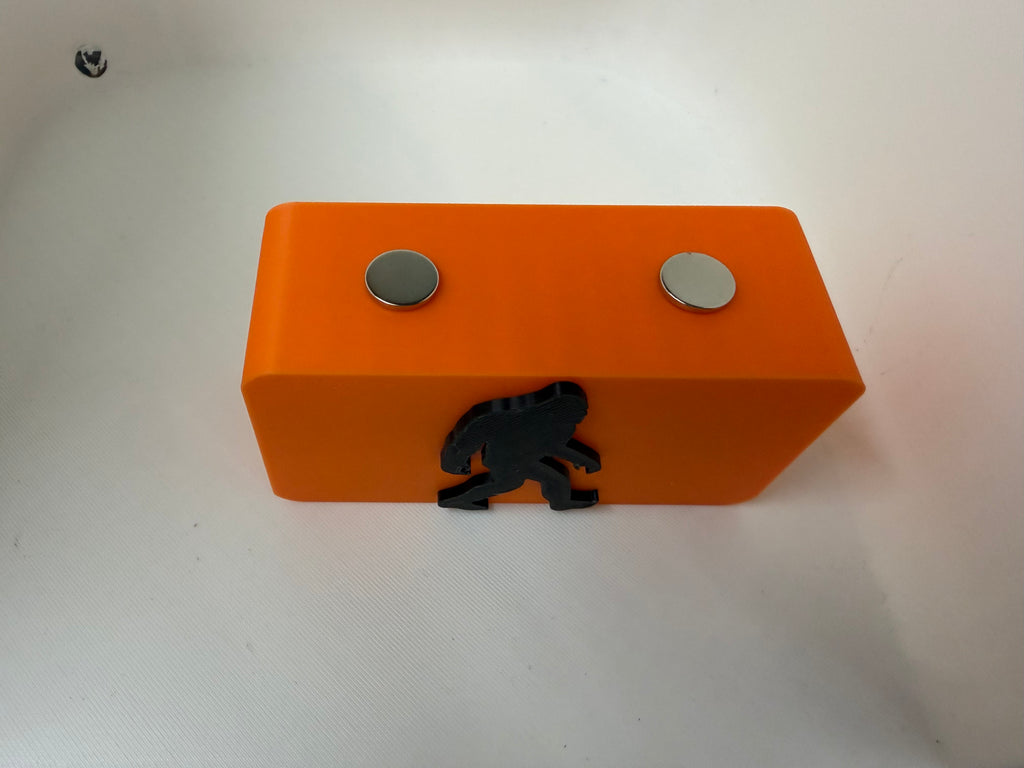 Bigfoot Sasquatch Magnetic Knife Display Block Premium 3D Printed Collector Stand Black & Orange