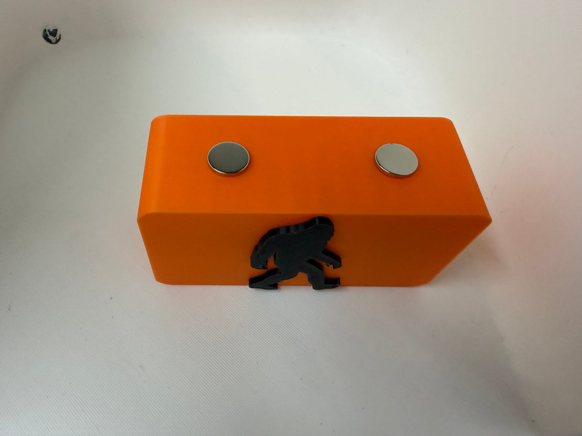 Bigfoot Sasquatch Magnetic Knife Display Block Premium 3D Printed Collector Stand Black & Orange