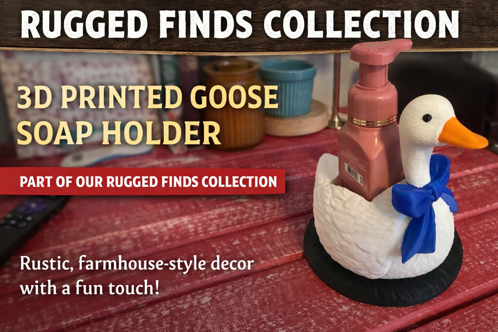 Rustic Goose Soap Holder – 3D Printed Farmhouse Foaming Soap Display | Rugged Finds Collection