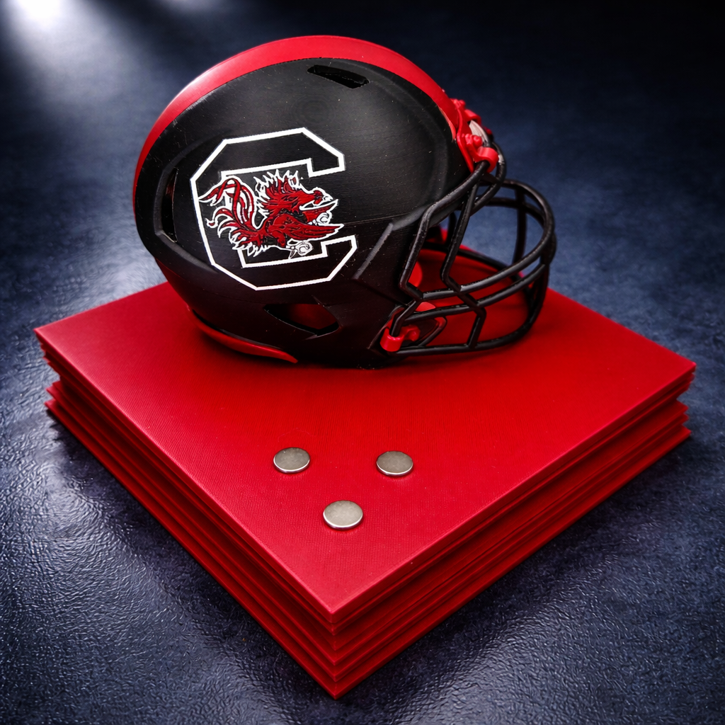 South Carolina Gamecocks Helmet Knife Display – 3D Printed Magnetic Stand (8x8 Platform)