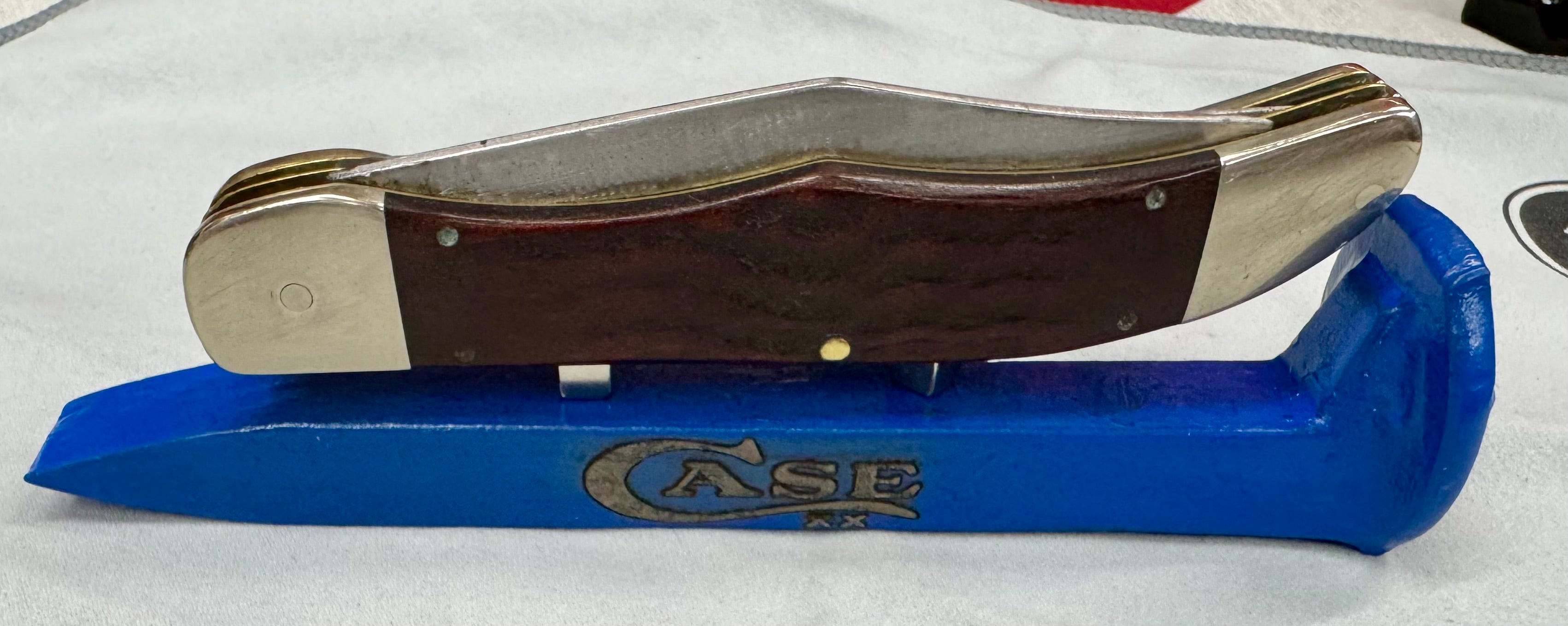 Case XX Blue Railroad Spike Knife Display – Magnetic Custom Knife Stand