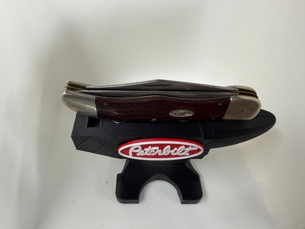 Peterbilt 3D Printed Black Anvil Knife Display Stand – Magnetic Pocket Knife Holder