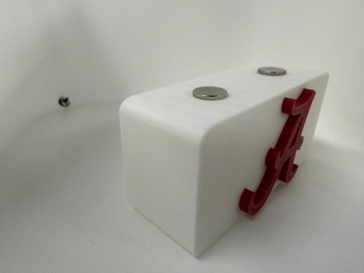 Alabama Crimson Tide 3D Printed Magnetic Pocket Knife Display Block – Crimson & White Roll Tide Edition