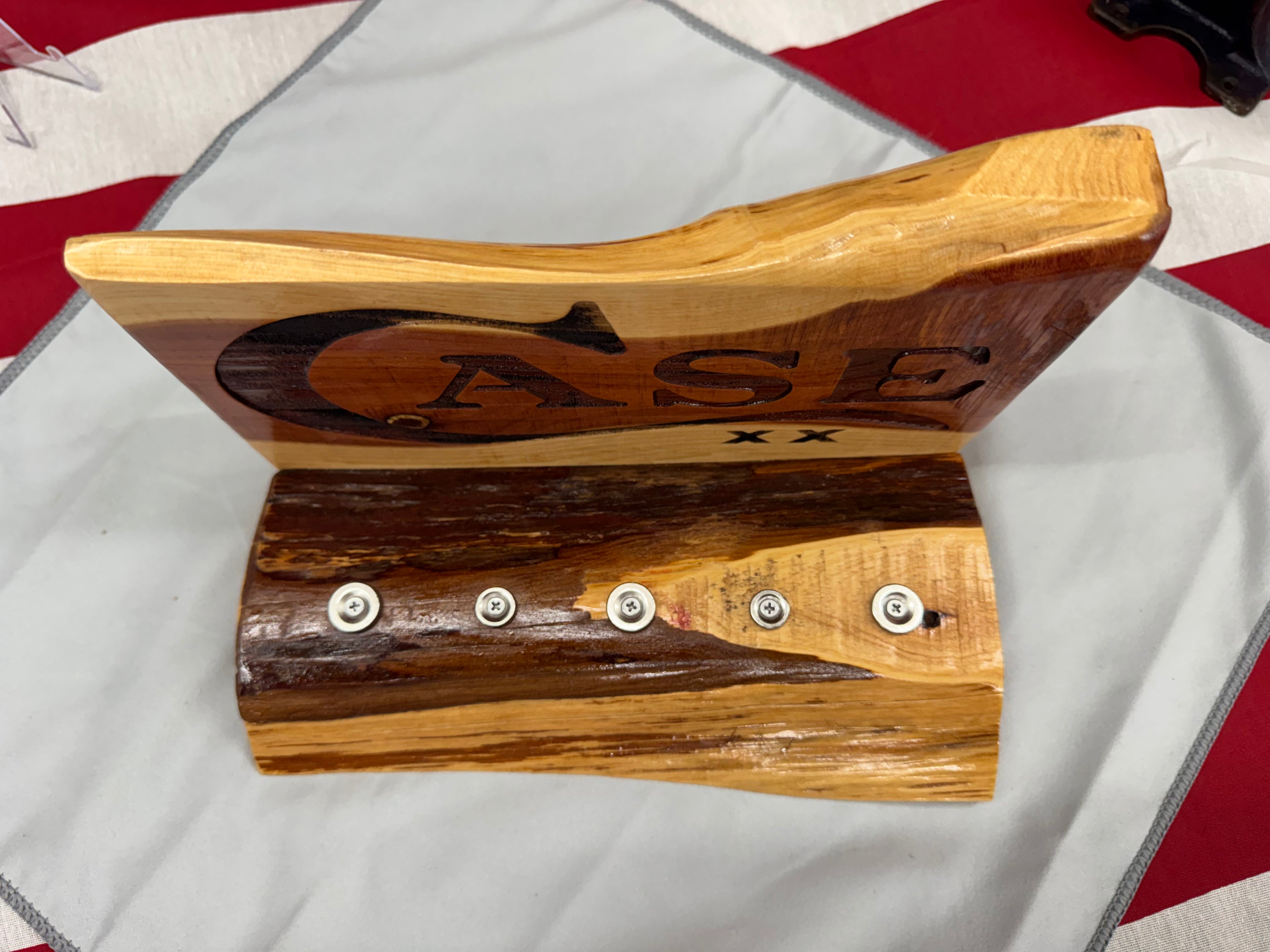 Handcrafted Cedar Case XX Magnetic Knife Display – One-of-a-Kind Collector Stand