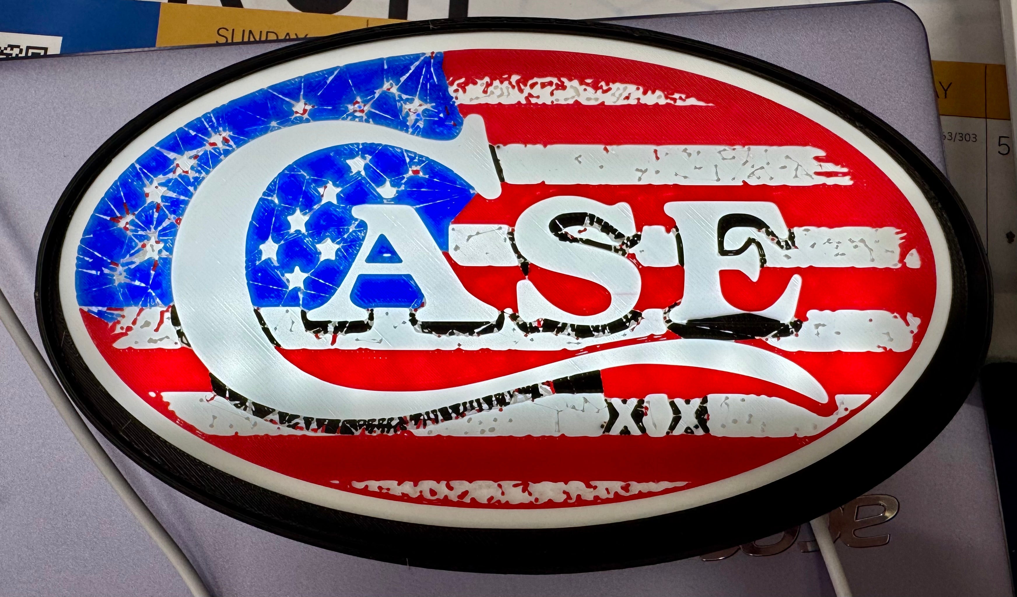 Limited Run Case XX American Flag Light Box – 3D Printed LED Knife Display Sign (10x6x1 1/2)