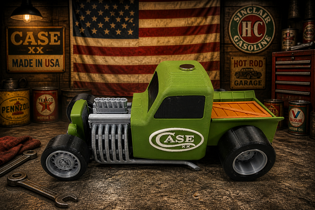 CASE XX OD Green Hot Rod Knife Display – 3D Printed Magnetic Collector Stand (Knife Not Included)
