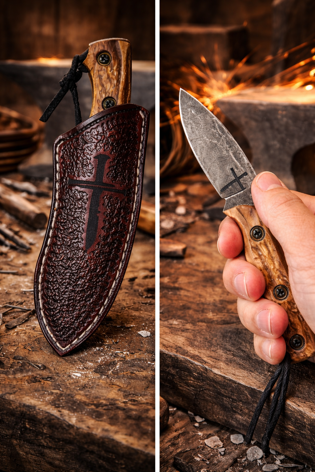 7 Inch "Mini Huntsmen" Fixed Blade Hunting/Skinning EDC Knife