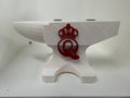 Queen Cutlery Magnetic Pocket Knife Display – 3D Printed Anvil Stand – White & Red