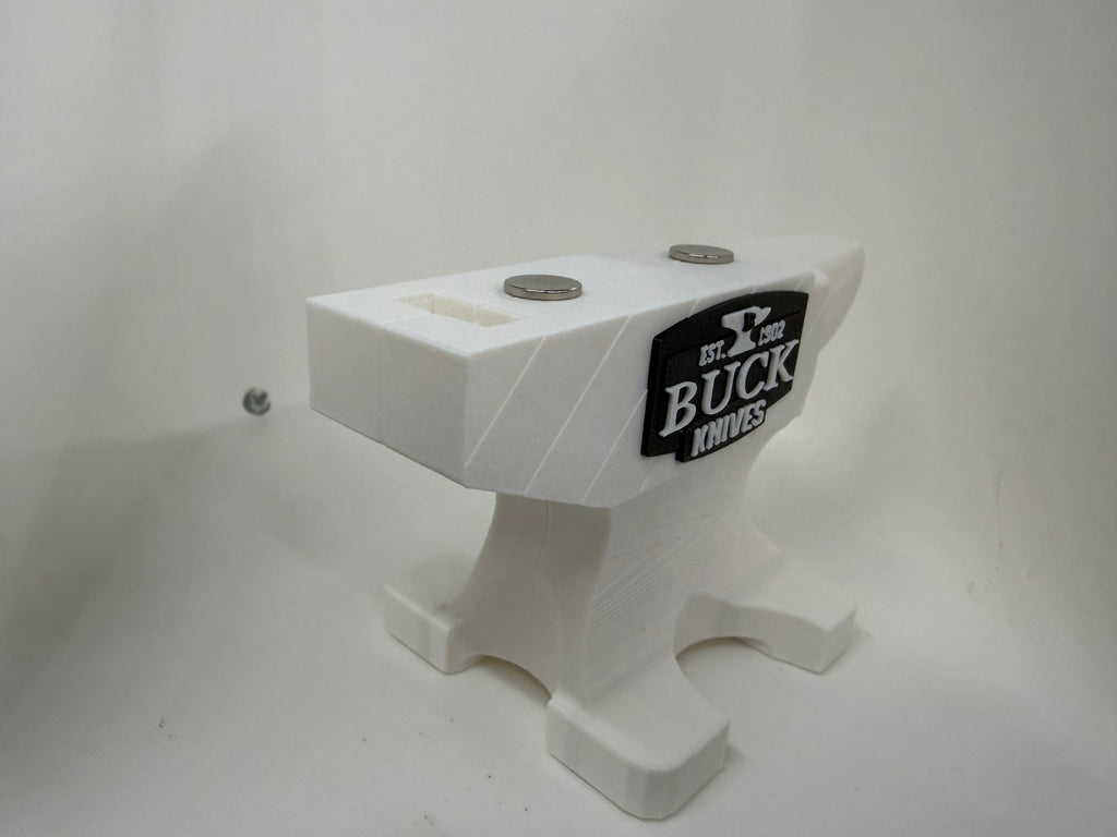Buck Knives Magnetic Pocket Knife Display Stand 3D Printed Anvil White Black