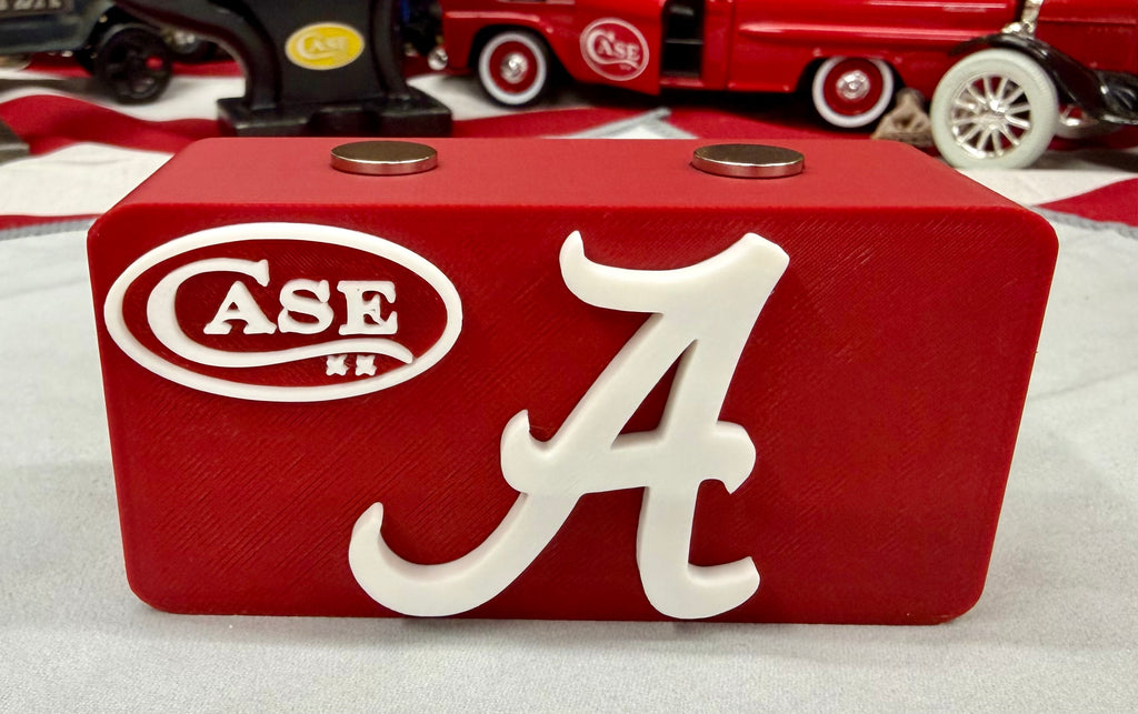 Alabama Crimson Tide Knife Display Stand – Case XX Edition Magnetic 3D Printed EDC Holder (4” x 2” x 1.5”)