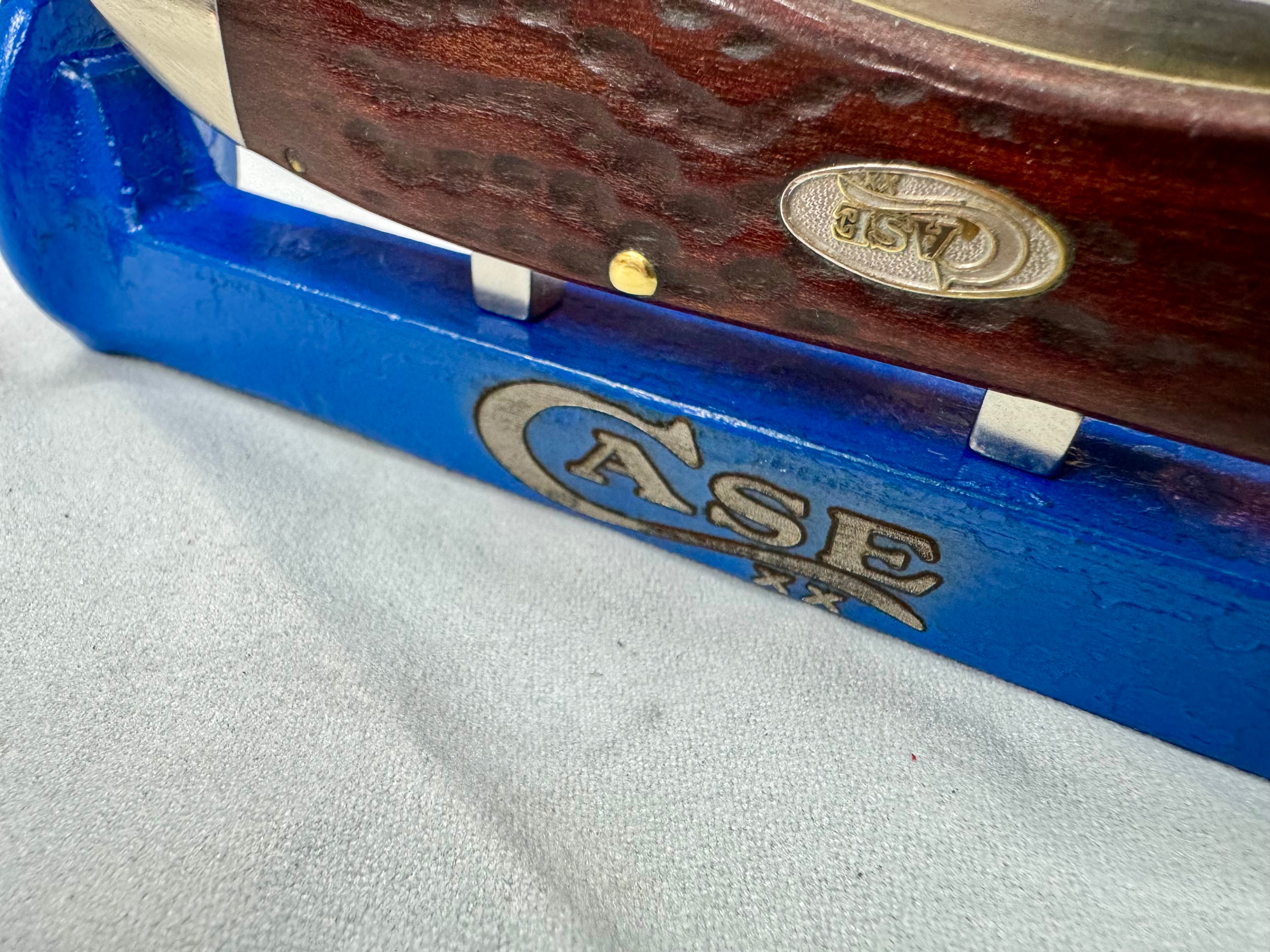 Case XX Blue Railroad Spike Knife Display – Magnetic Custom Knife Stand