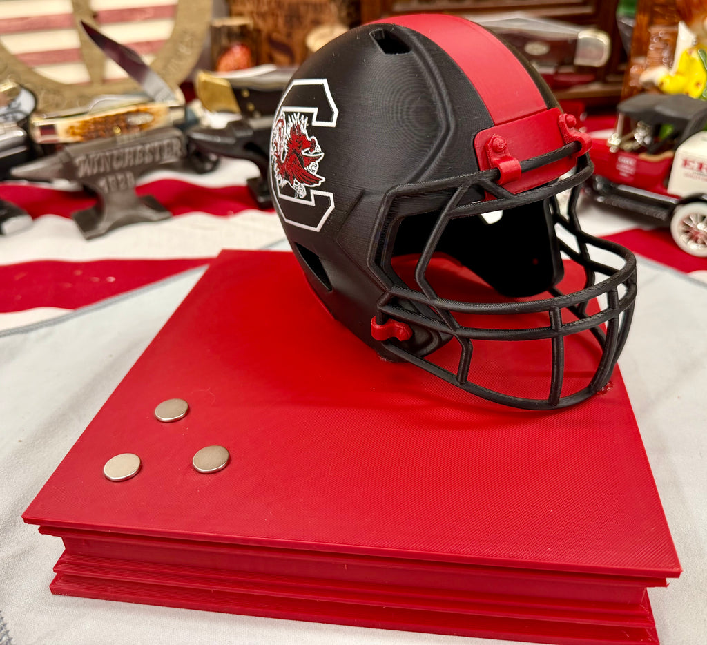 South Carolina Gamecocks Helmet Knife Display – 3D Printed Magnetic Stand (8x8 Platform)