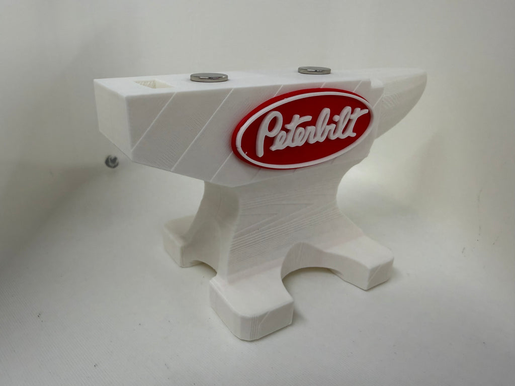 Peterbilt 3D Printed White Anvil Knife Display Stand – Magnetic Pocket Knife Holder