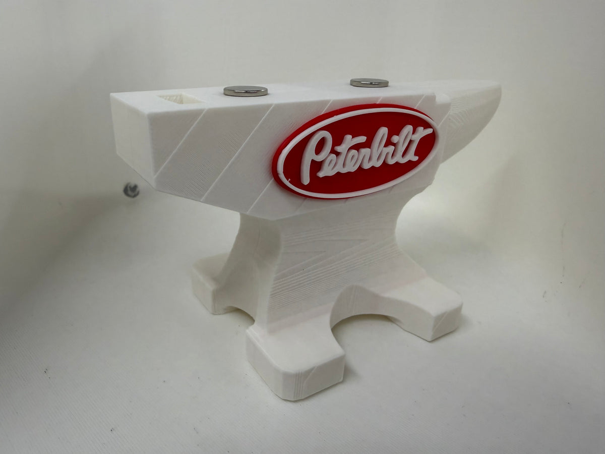 Peterbilt 3D Printed White Anvil Knife Display Stand – Magnetic Pocket Knife Holder