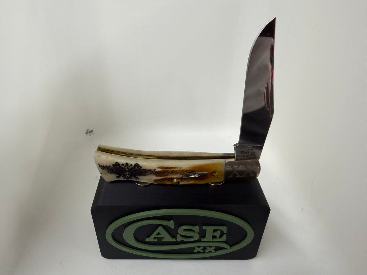 2026 Case XX 6.5 Bonestag Axe Handle – RCC Custom Eagle & Crossed Axes Custom XX Bolsters + Display