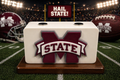 Mississippi State Knife Display In White & Maroon Magnetic 3D Printed Stand (4” x 2”)