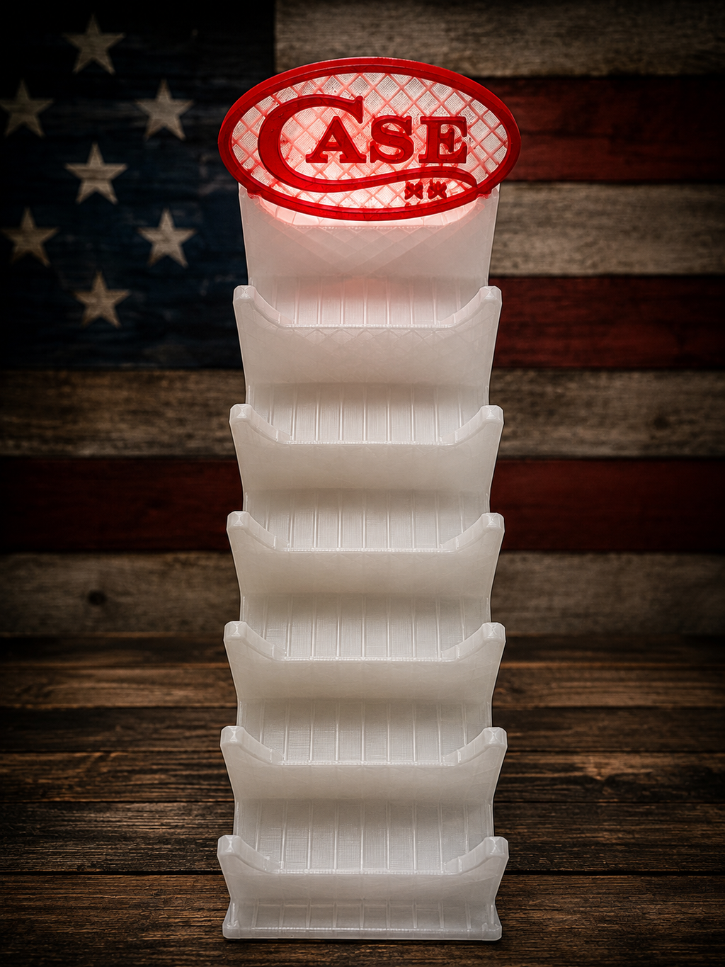 CASE XX 7-Tier 3D Printed Magnetic Knife Display Stand Translucent Collector Display