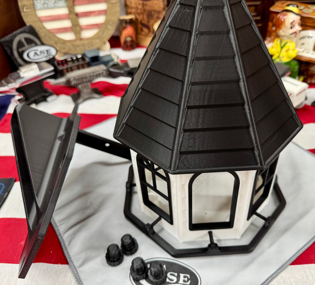 3D Printed Bird Feeder with Mounting Bracket – Black & White Outdoor Feeder | Rugged Finds Collection