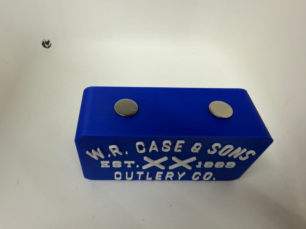 Case XX Pocket Knife Display Stand 3D Printed Magnetic Holder Blue White