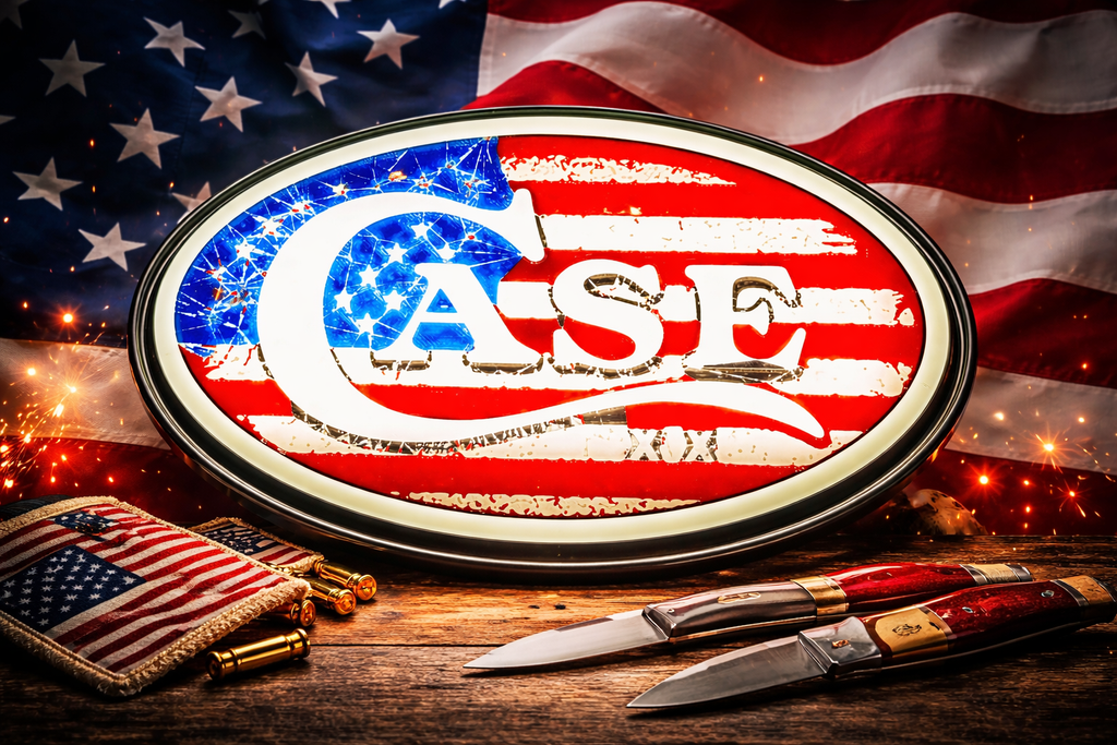 Limited Run Case XX American Flag Light Box – 3D Printed LED Knife Display Sign (10x6x1 1/2)