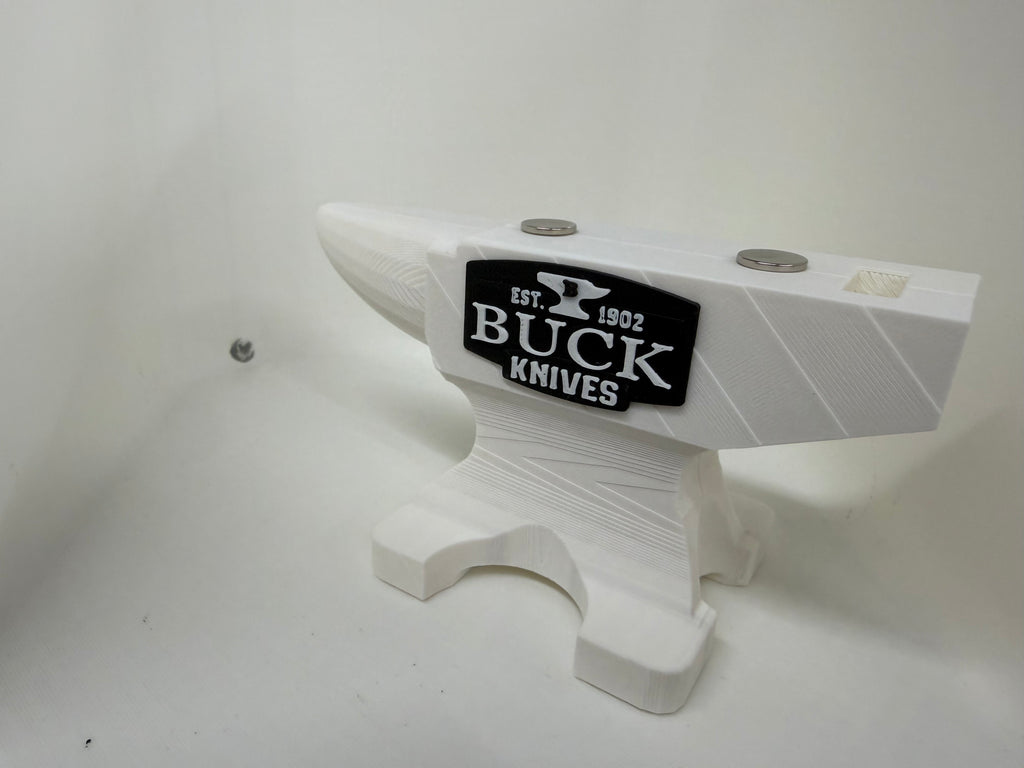 Buck Knives Magnetic Pocket Knife Display Stand 3D Printed Anvil White Black