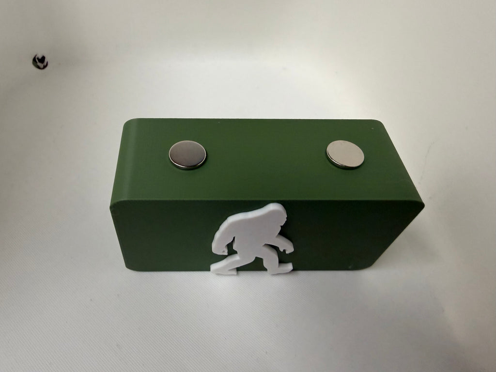 Bigfoot Sasquatch Magnetic Knife Display Block Premium 3D Printed Collector Stand OD Green & White
