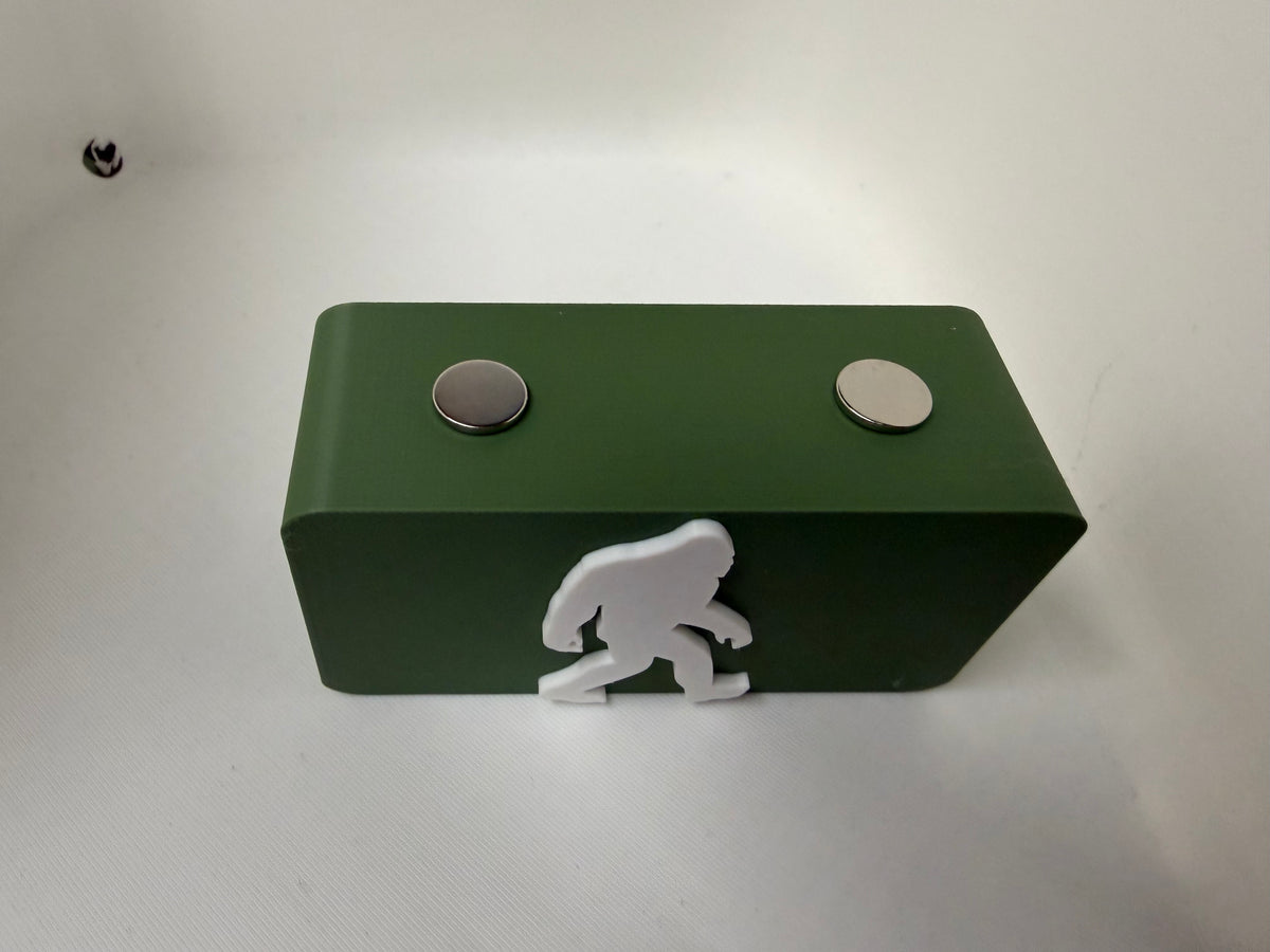 Bigfoot Sasquatch Magnetic Knife Display Block Premium 3D Printed Collector Stand OD Green & White