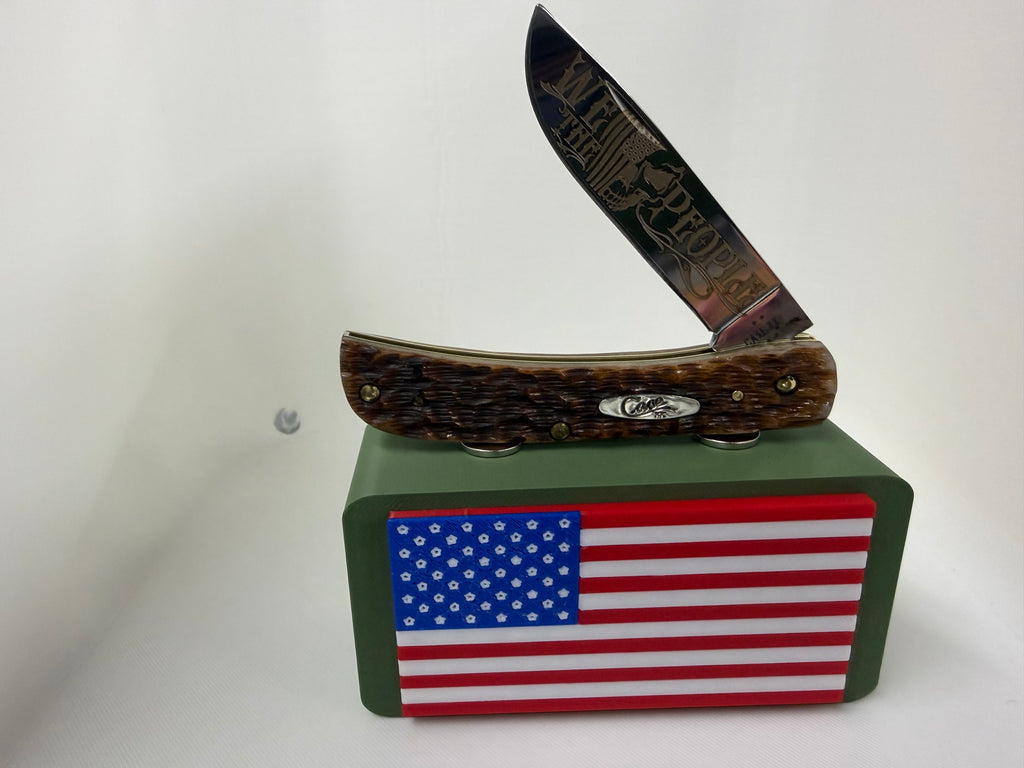 2026 Case XX Sod Buster Jr. – Custom “We The People” Edition – Dark Amber Bone