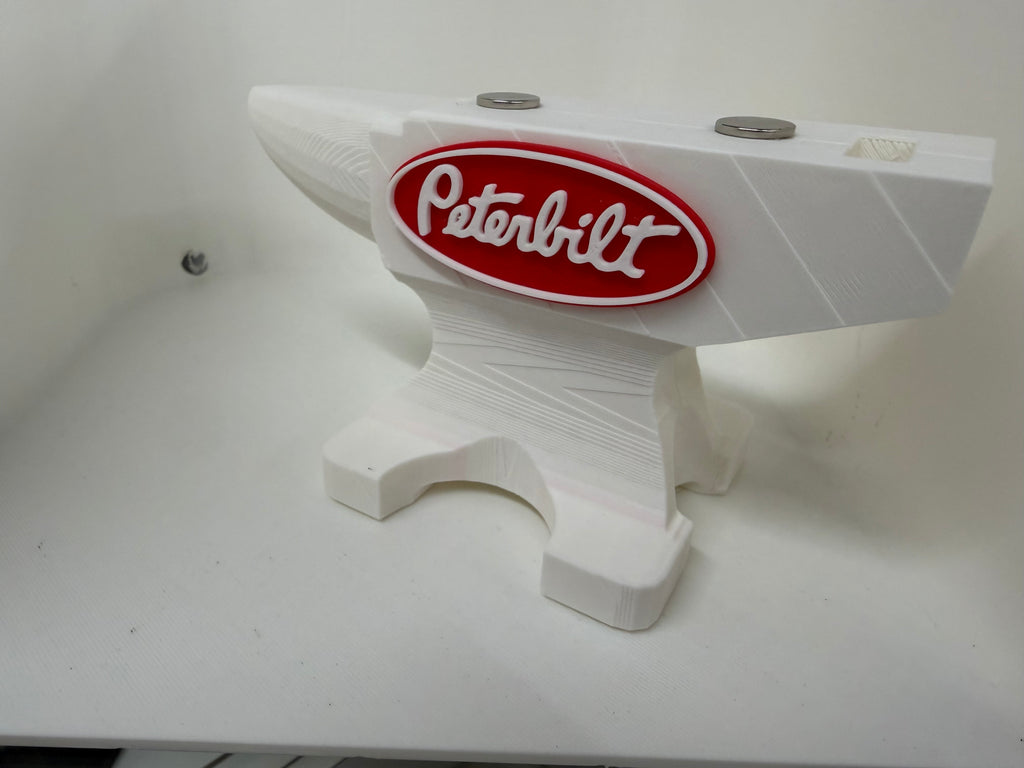 Peterbilt 3D Printed White Anvil Knife Display Stand – Magnetic Pocket Knife Holder