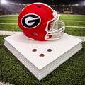 Georgia Bulldogs Helmet Knife Display – 3D Printed Magnetic Stand (White 8x8 Platform)