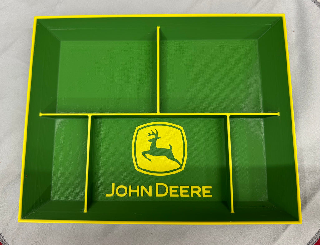 John Deere EDC Dump Tray – Green & Yellow 3D Printed Organizer | 10” x 8” Farmhouse Catch-All
