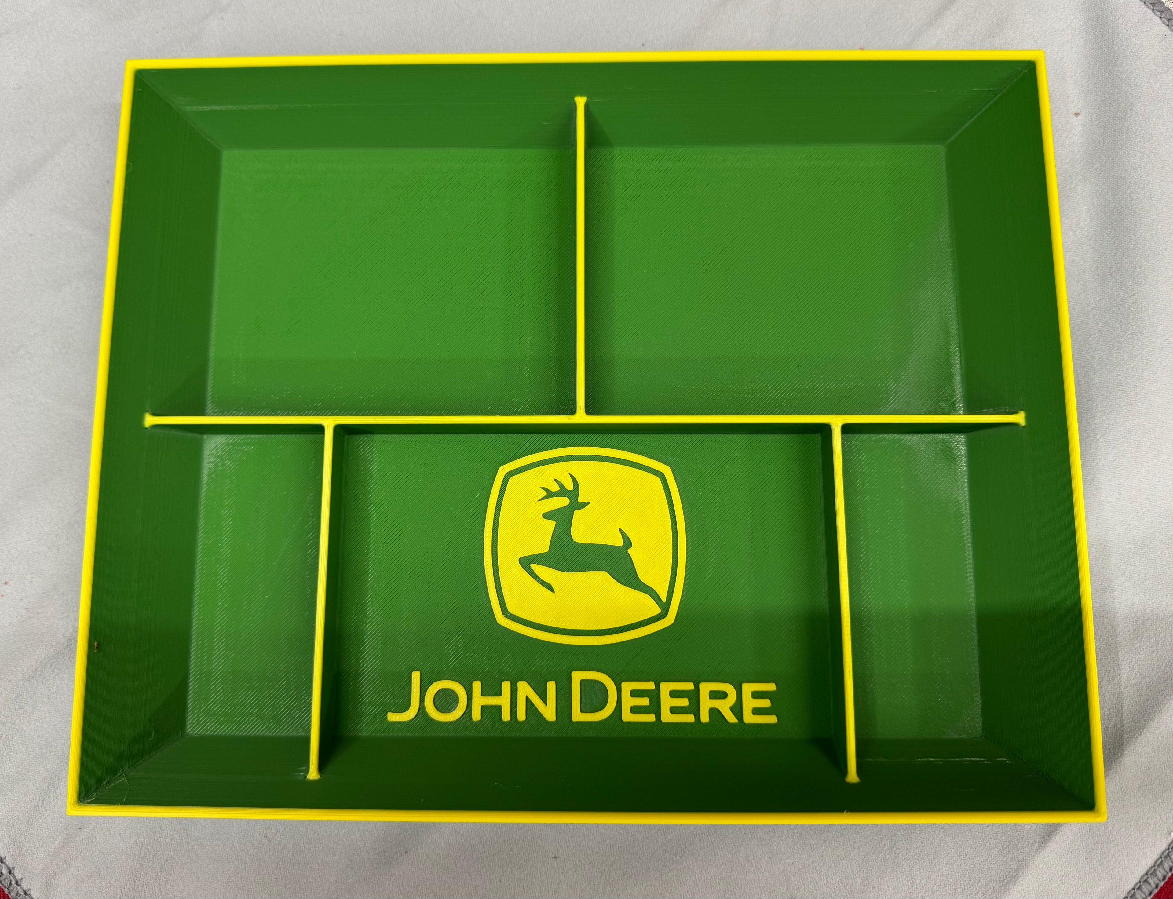 John Deere EDC Dump Tray – Green & Yellow 3D Printed Organizer | 10” x 8” Farmhouse Catch-All